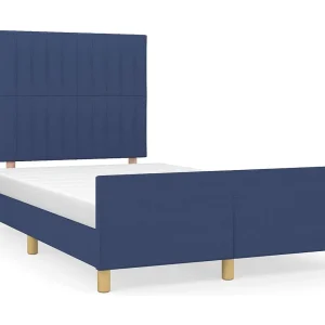 Bedframe zonder matras 120×190 cm stof blauw Bedframe zonder matras 120×190 cm stof blauw