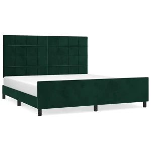 Bedframe zonder matras 160×200 cm fluweel donkergroen Bedframe zonder matras 160×200 cm fluweel donkergroen