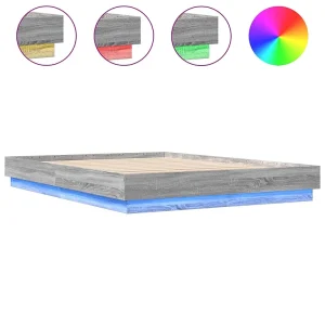 Bedframe met LED-verlichting grijs sonoma eikenkleur 160×200 cm Bedframe met LED-verlichting grijs sonoma eikenkleur 160×200 cm
