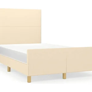 Bedframe zonder matras 120×190 cm stof crèmekleurig