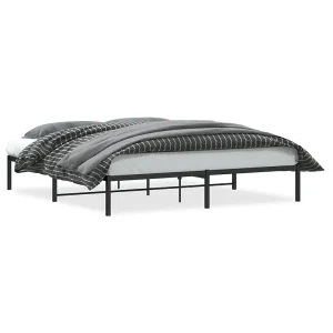 Bedframe metaal zwart 180×200 cm Bedframe metaal zwart 180×200 cm