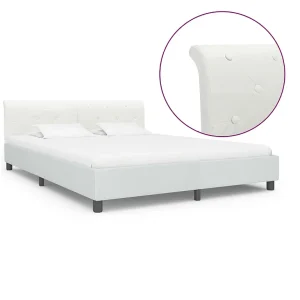 Bedframe kunstleer wit 160×200 cm Bedframe kunstleer wit 160×200 cm