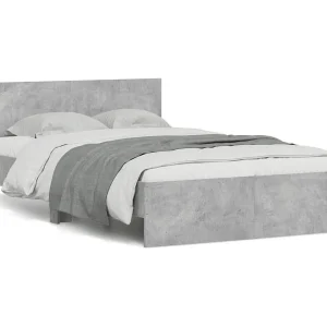 Bedframe met hoofdeinde betongrijs 120×200 cm