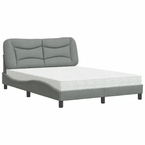 Bed met matras stof lichtgrijs 120×200 cm Bed met matras stof lichtgrijs 120×200 cm