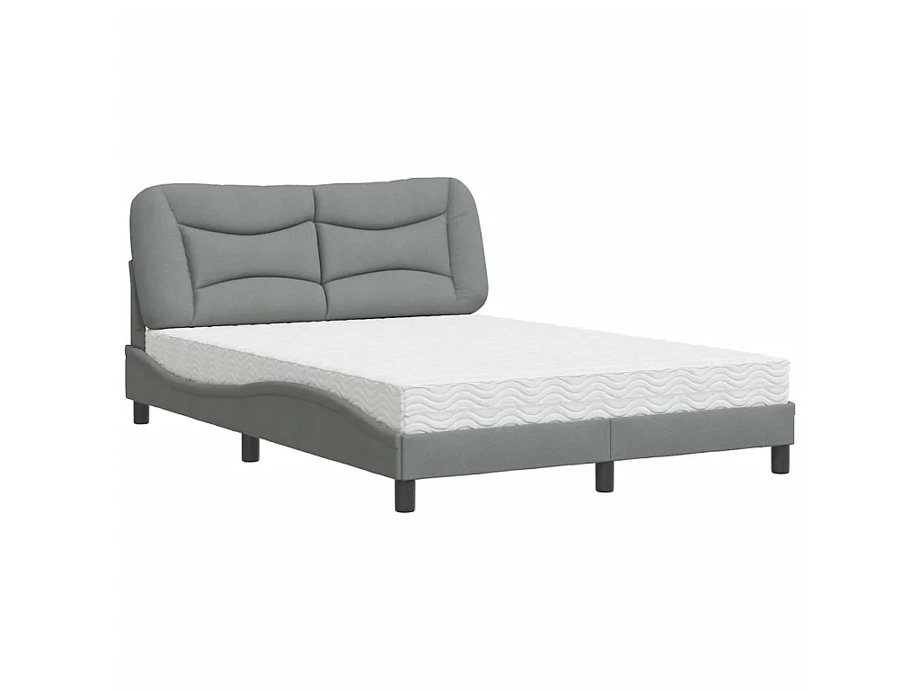 Bed met matras stof lichtgrijs 120x200 cm