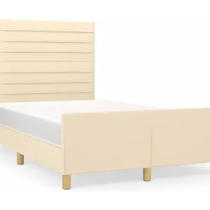 Bedframe zonder matras 120×190 cm stof crèmekleurig
