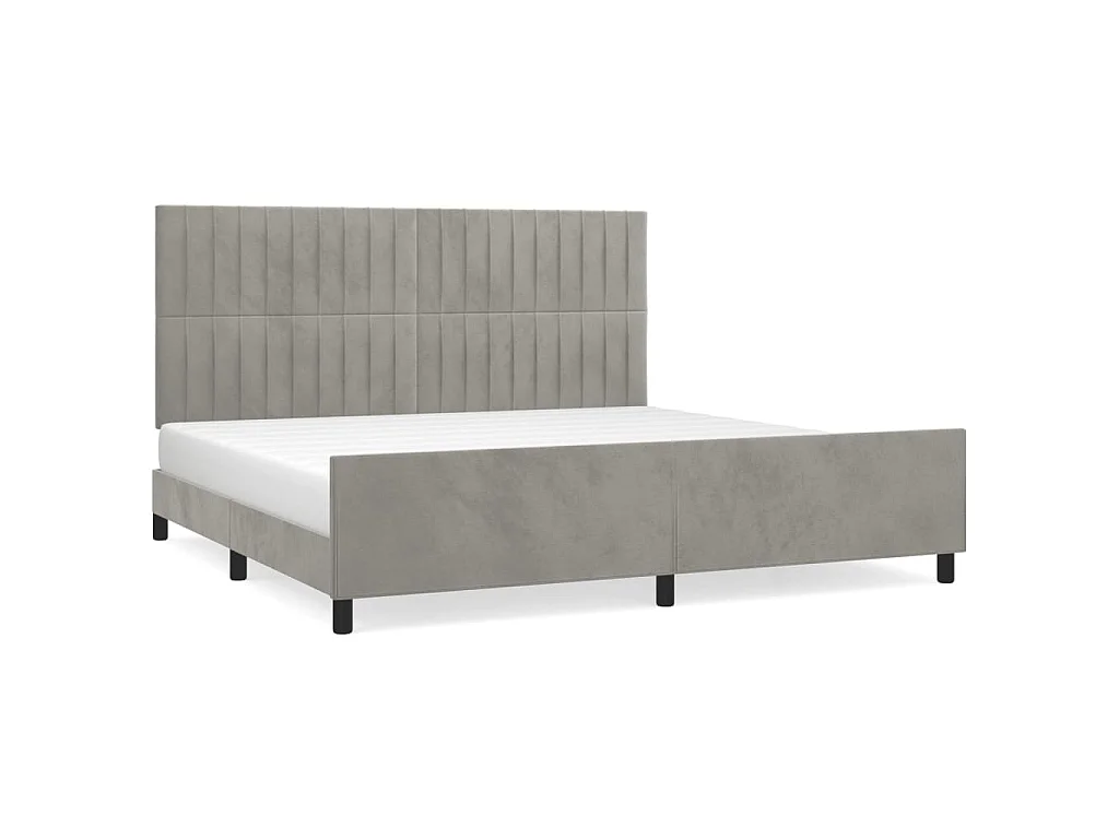 Bedframe zonder matras 200x200 cm fluweel lichtgrijs