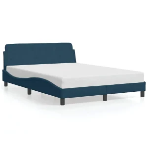 Bedframe met hoofdeinde "Dover" fluweel blauw 140×200 cm Bedframe met hoofdeinde "Dover" fluweel blauw 140×200 cm