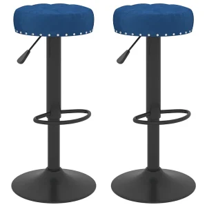 Barkrukken 2 st fluweel blauw Barkrukken 2 st fluweel blauw