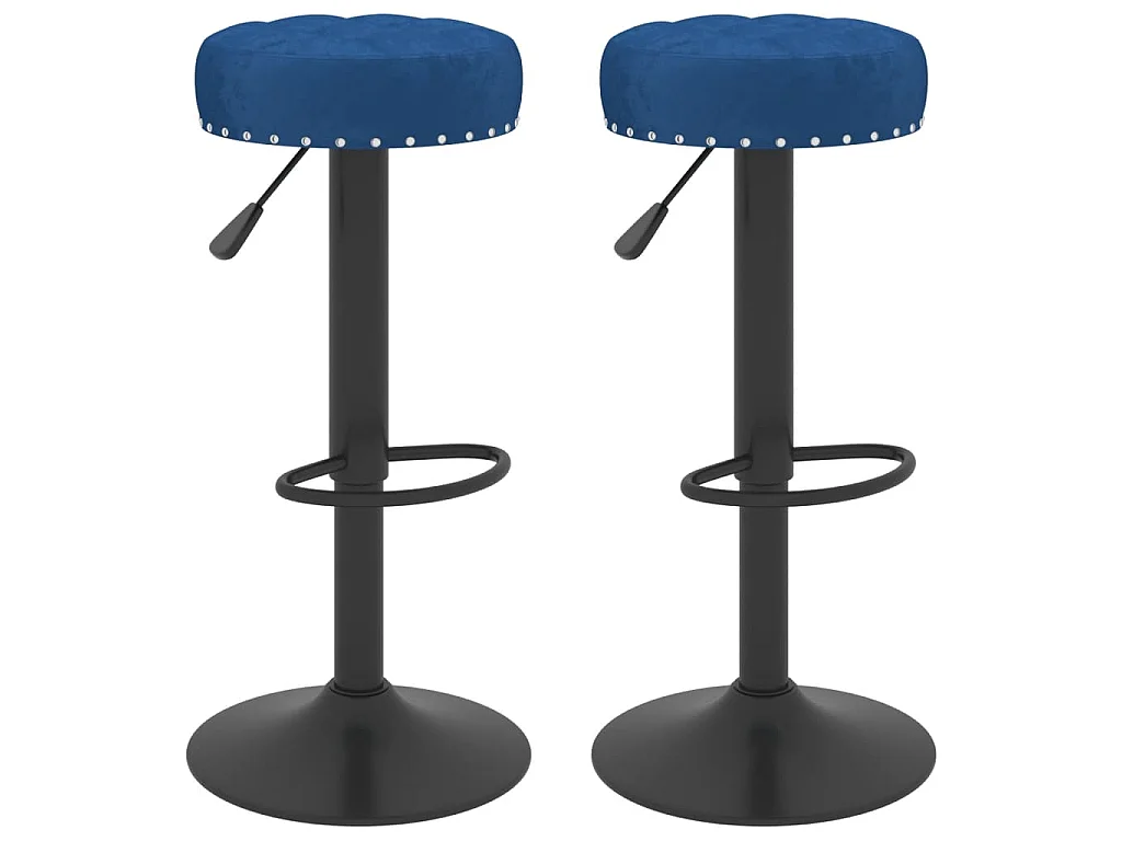Barkrukken 2 st fluweel blauw