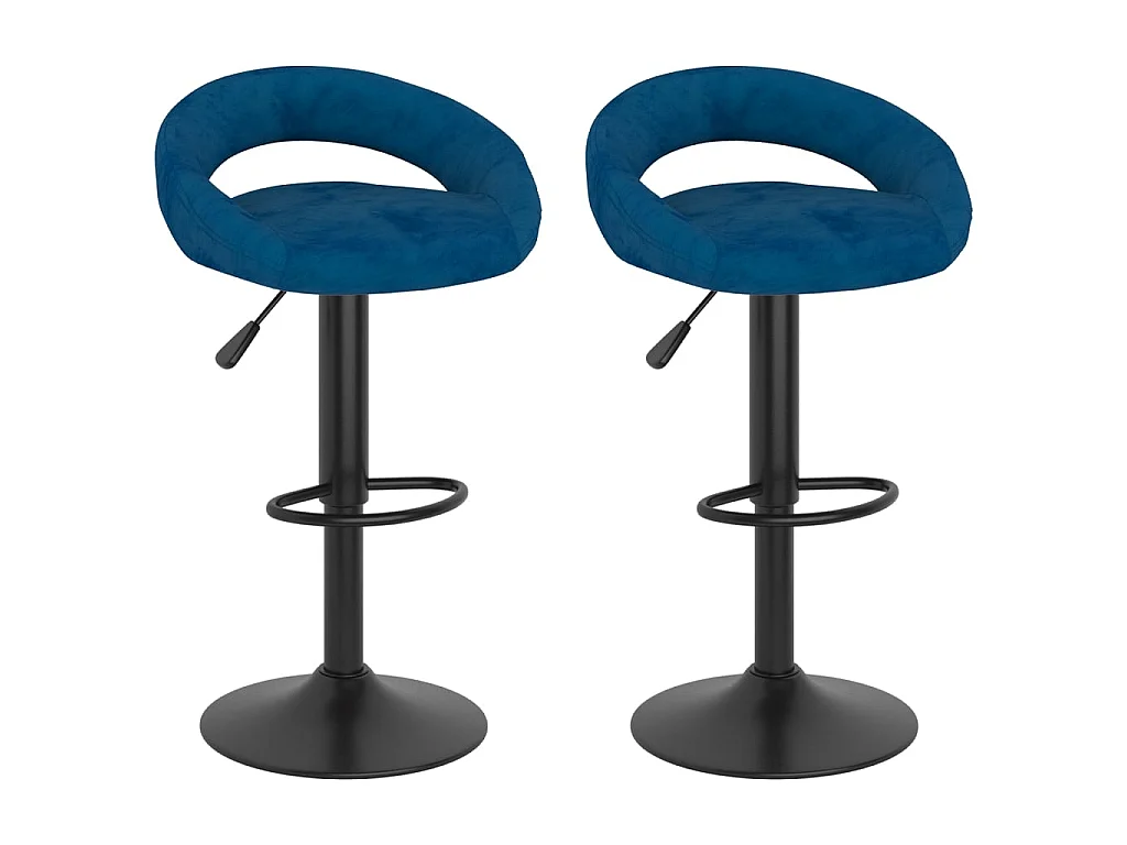 Barkrukken 2 st fluweel blauw