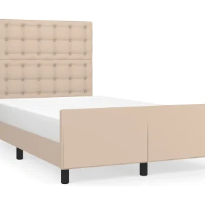 Bedframe zonder matras 120×190 cm kunstleer cappuccinokleurig