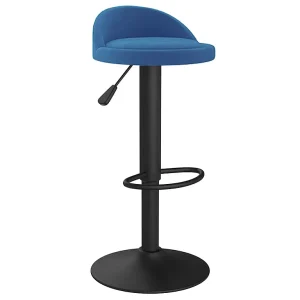 Barkruk fluweel blauw