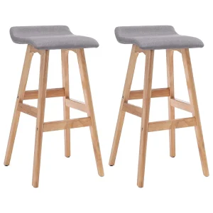 Barstoelen 2 st stof lichtgrijs Barstoelen 2 st stof lichtgrijs