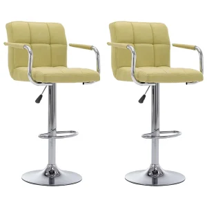 Barstoelen 2 st stof groen Barstoelen 2 st stof groen