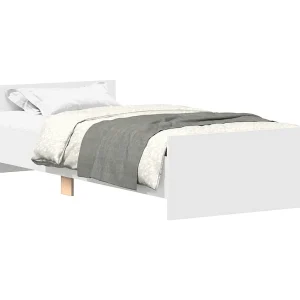 Bedframe bewerkt hout wit 90×190 cm