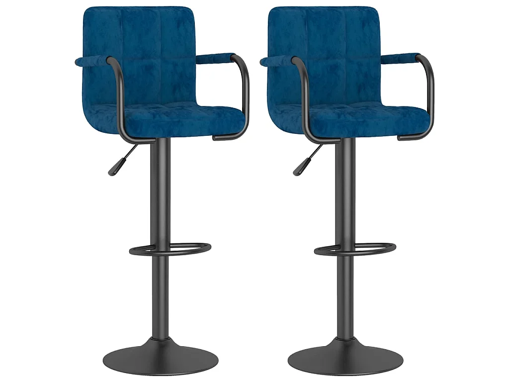Barkrukken 2 st fluweel blauw