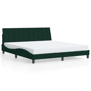 Bedframe zonder matras "Hanko" 180×200 cm fluweel donkergroen Bedframe zonder matras "Hanko" 180×200 cm fluweel donkergroen