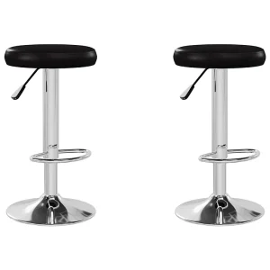 Barstoelen 2 st kunstleer zwart Barstoelen 2 st kunstleer zwart