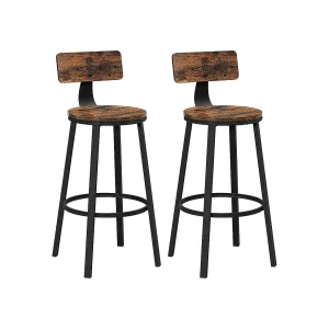 Barkruk 49,5×49,5×63 cm zwart rustiek bruin Barkruk 49,5×49,5×63 cm zwart rustiek bruin