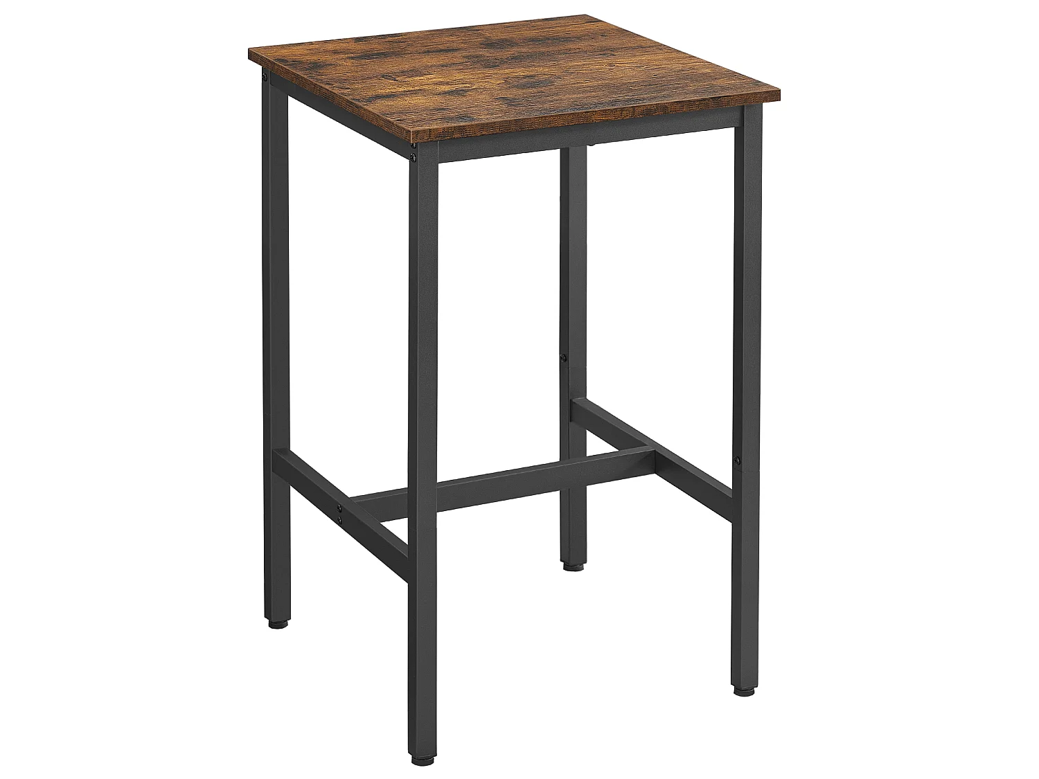 Bartafel 60x60x90 cm zwart rustiek bruin