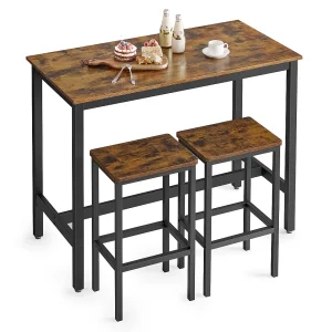 Bar tafel set 120x60x90 cm rustiek bruin alinru Bar tafel set 120x60x90 cm rustiek bruin alinru
