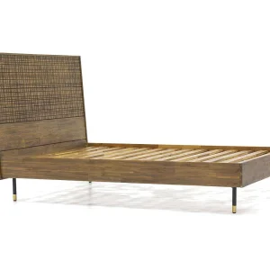 Bed 189x125x217 cm lichtbruin Maze MAZK01