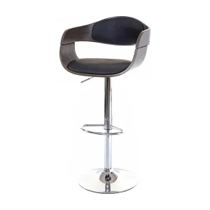 Barkruk MCW-A47, grijs, kunstleer zwart Barkruk MCW-A47, grijs, kunstleer zwart