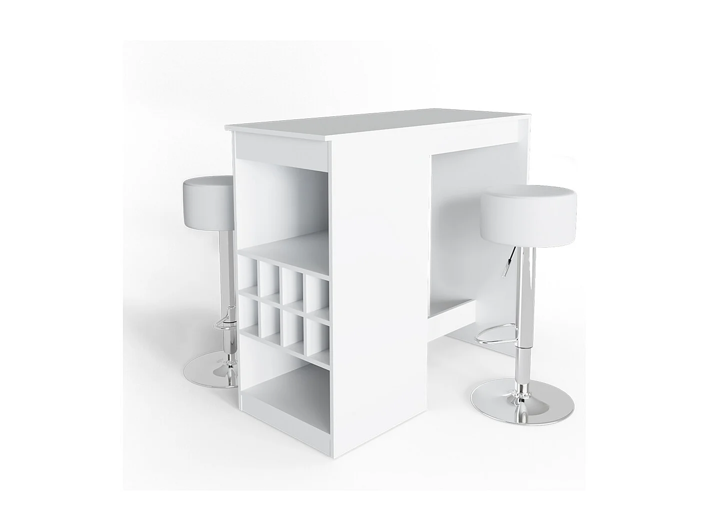Bartafel set wit 115x50x104.6 ross