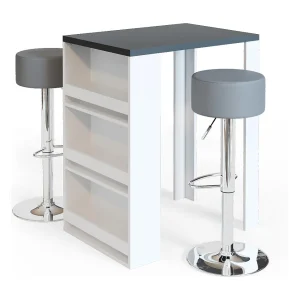 Bartafel set antraciet/wit 57x80x106 Bartafel set antraciet/wit 57x80x106