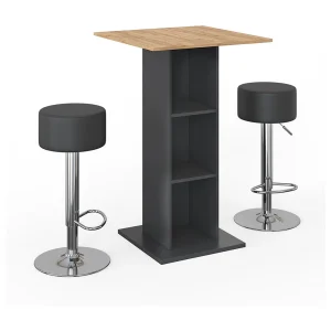 Bartafel set antraciet 70x70x109 rodeo Bartafel set antraciet 70x70x109 rodeo