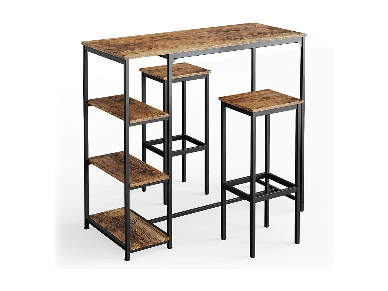 Bartafel set antiek hout 120x50x105 fyrk