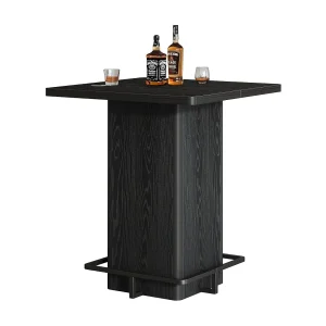 Bartafel, 100 cm hoge vierkante staande tafel voor kleine bars, eetkamers en keukens, zwart (alleen de tafel) Bartafel, 100 cm hoge vierkante staande tafel voor kleine bars, eetkamers en keukens, zwart (alleen de tafel)
