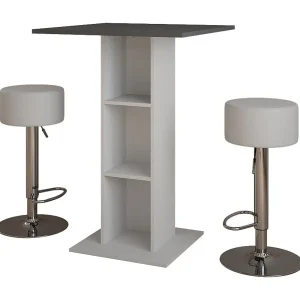 Bartafel set beton/wit 75x75x106 repose Bartafel set beton/wit 75x75x106 repose