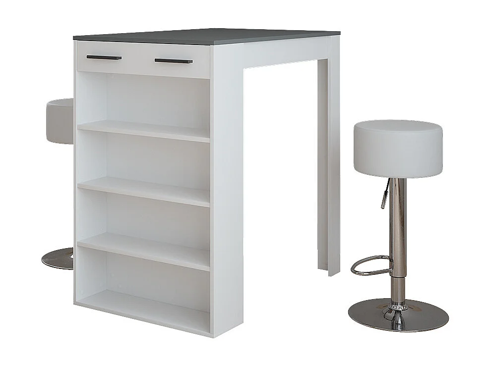 Bartafel set wit/antraciet 67x100x106 repose