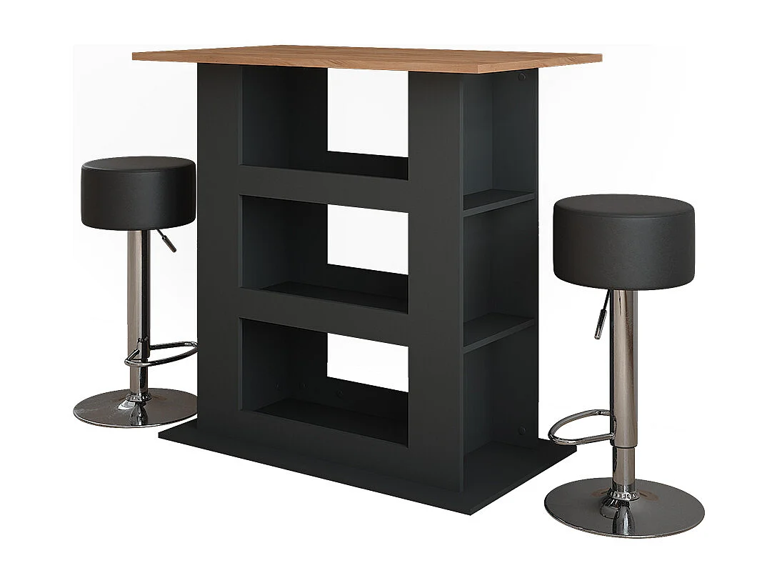Bartafel set eik goud/antraciet 110x65x106 repose