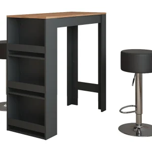 Bartafel set antraciet/gouden eik 45x110x106 repose Bartafel set antraciet/gouden eik 45x110x106 repose