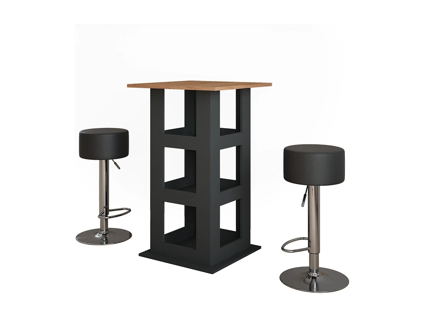 Bartafel set eik goud/antraciet 65x65x106 repose