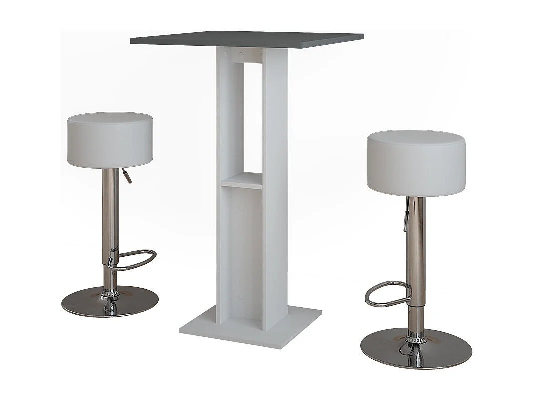 Bartafelset wit/antraciet 65x65x106 repose