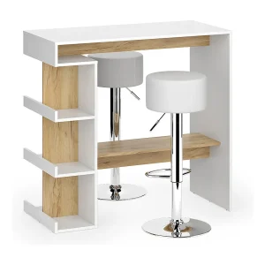 Bartafel set eik wit/goud 108x50x103 dana Bartafel set eik wit/goud 108x50x103 dana