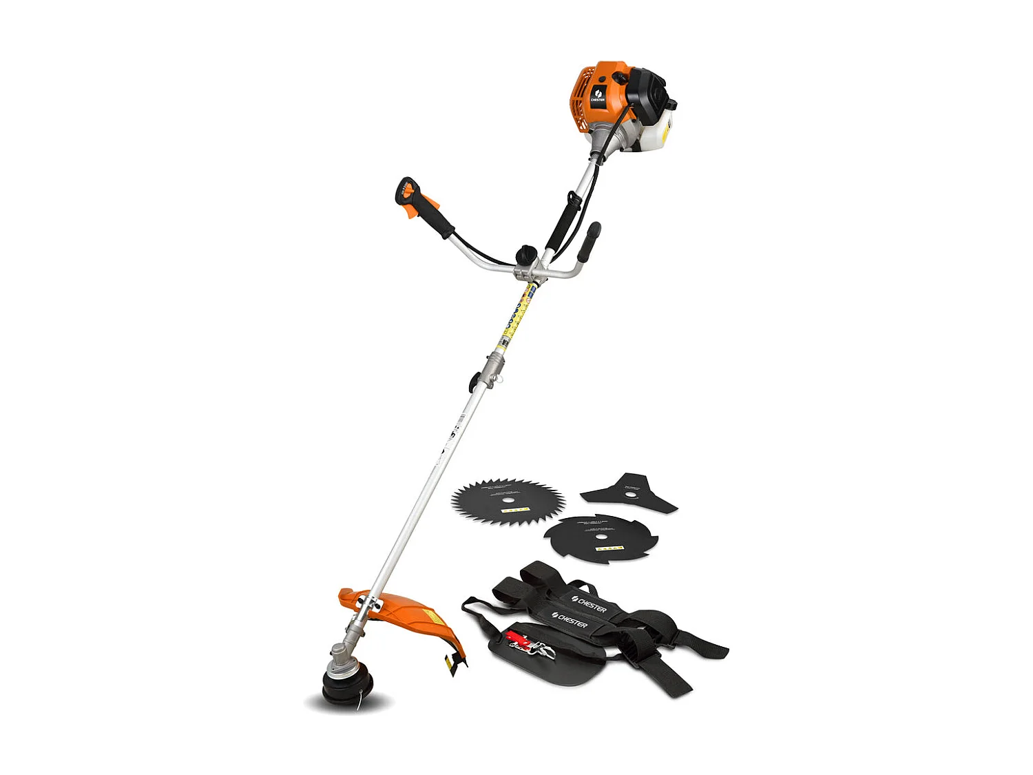 Benzine bosmaaier 52 cm³ - 3 messen + 1 dubbele draadkop - CHESTER