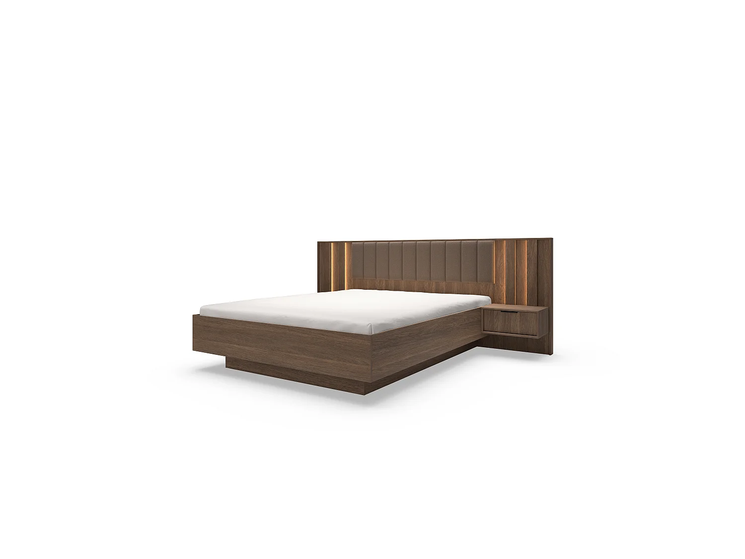Bed, duineikenhout, 166,4 x 102 x 210 cm