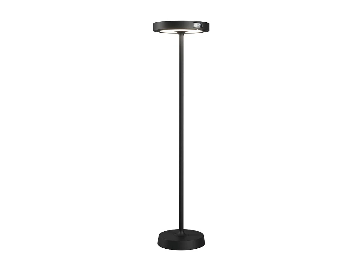 Barbell Solar RF – 65W Solar oplaadbare LED-vloerlamp – Buitenvloerlamp, 3 hoogtes, 156-113-70 cm, zwart