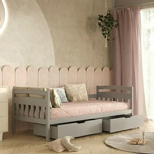 Bed 90×200 inclusief lattenbodem en laden Tosia Grijs Bed 90×200 inclusief lattenbodem en laden Tosia Grijs