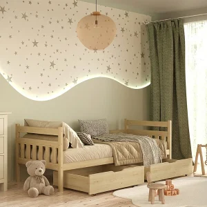 Bed 90×200 inclusief lattenbodem en laden David Bois Bed 90×200 inclusief lattenbodem en laden David Bois