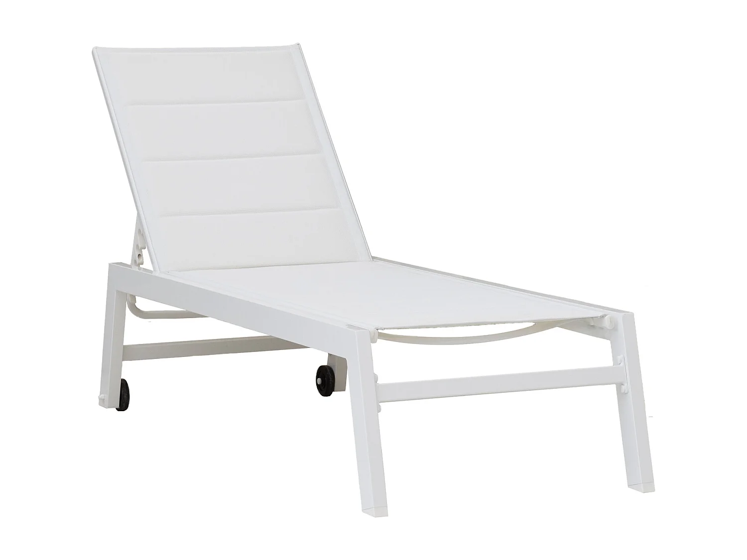 BARBADOS ligstoel in wit textilene – wit aluminium