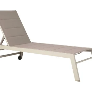 BARBADOS ligstoel in taupe textilene – taupe aluminium BARBADOS ligstoel in taupe textilene – taupe aluminium