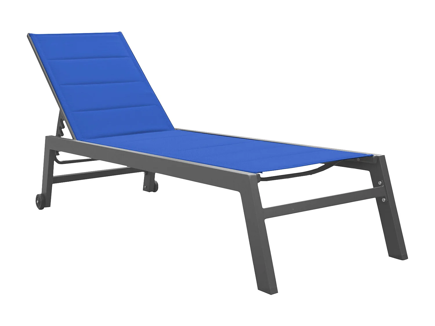 BARBADOS ligstoel in donkerblauw textilene – aluminium antraciet