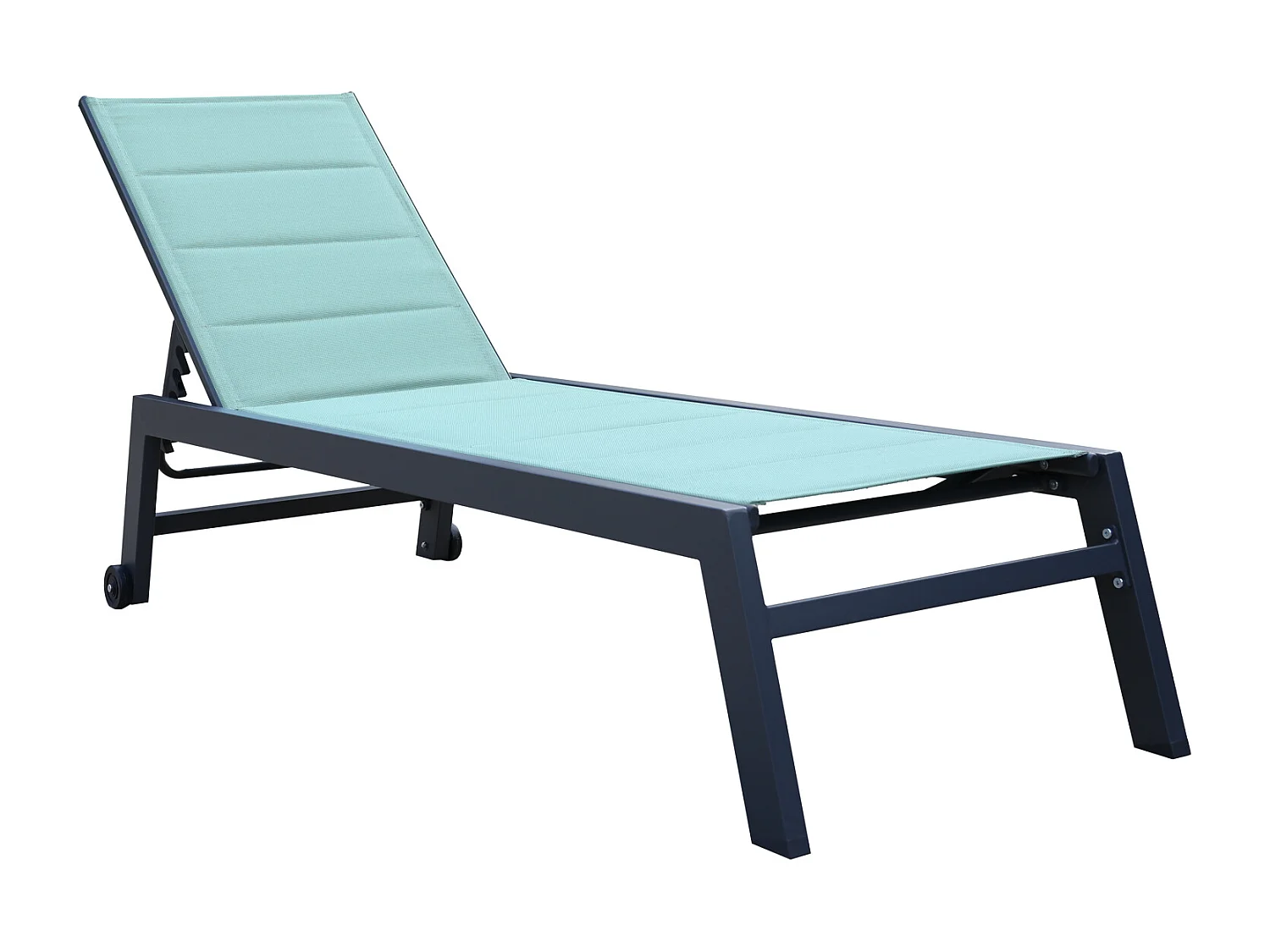 BARBADOS ligstoel in watergroen textilene – aluminium antraciet