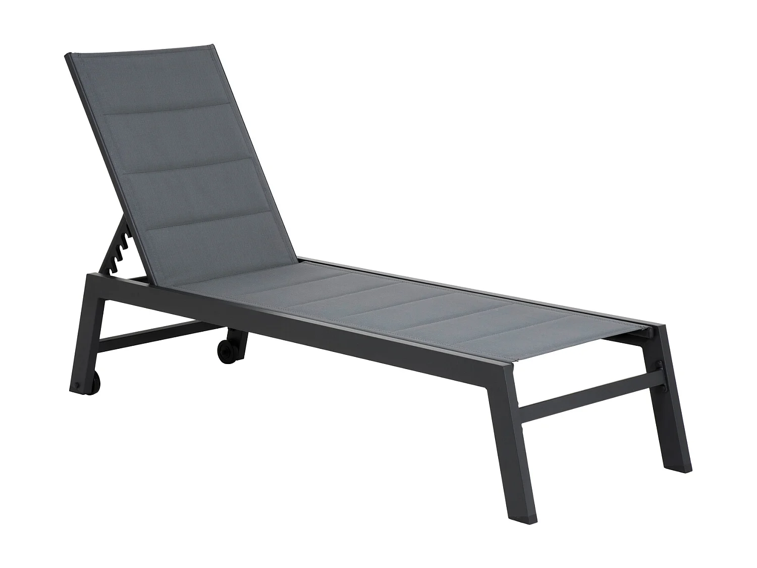 BARBADOS ligstoel in grijs textilene – aluminium grijs antraciet